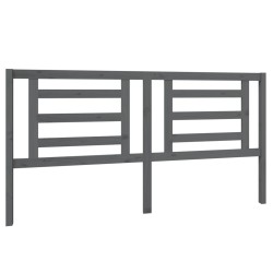 vidaXL Kopfteil Grau 186x4x100 cm Massivholz Kiefer