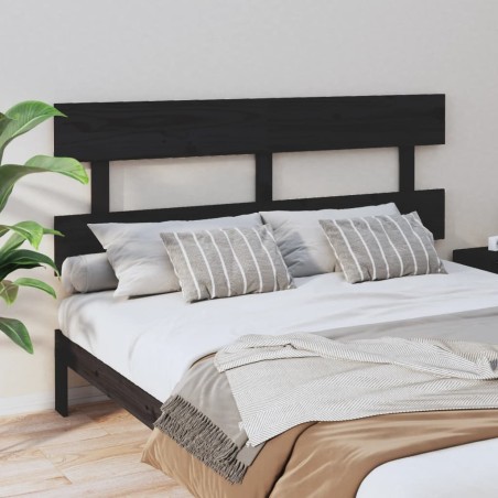 vidaXL Kopfteil Schwarz 154x3x81 cm Massivholz Kiefer