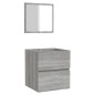 vidaXL Badschrank mit Spiegel Grau Sonoma Holzwerkstoff vidaXL Badschrank mit Spiegel Grau Sonoma Holzwerkstoff