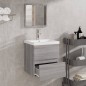 vidaXL Badschrank mit Spiegel Grau Sonoma Holzwerkstoff vidaXL Badschrank mit Spiegel Grau Sonoma Holzwerkstoff