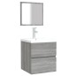 vidaXL Badschrank mit Spiegel Grau Sonoma Holzwerkstoff vidaXL Badschrank mit Spiegel Grau Sonoma Holzwerkstoff