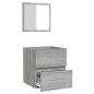 vidaXL Badschrank mit Spiegel Grau Sonoma Holzwerkstoff vidaXL Badschrank mit Spiegel Grau Sonoma Holzwerkstoff