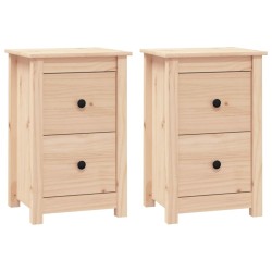 vidaXL Nachttische 2 Stk. 40x35x61,5 cm Massivholz Kiefer