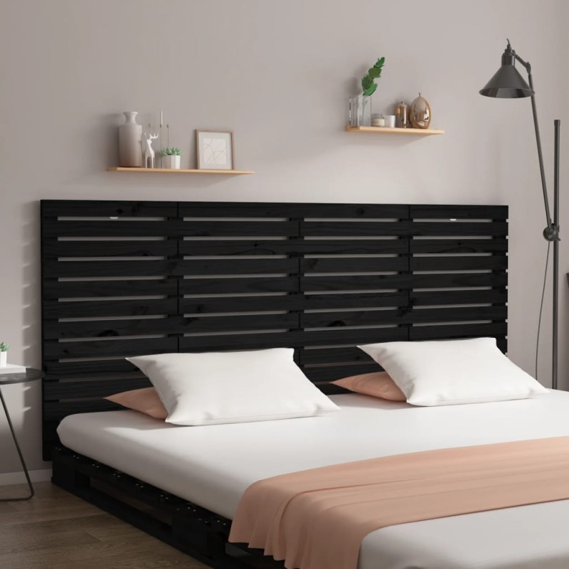 vidaXL Wand-Kopfteil Schwarz 186x3x91,5 cm Massivholz Kiefer vidaXL Wand-Kopfteil Schwarz 186x3x91,5 cm Massivholz Kiefer