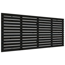 vidaXL Wand-Kopfteil Schwarz 186x3x91,5 cm Massivholz Kiefer