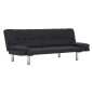 vidaXL Schlafsofa mit zwei Kissen Dunkelgrau Polyester vidaXL Schlafsofa mit zwei Kissen Dunkelgrau Polyester
