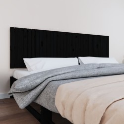 vidaXL Wand-Kopfteil Schwarz 204x3x60 cm Massivholz Kiefer