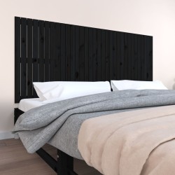 vidaXL Wand-Kopfteil Schwarz 204x3x90 cm Massivholz Kiefer