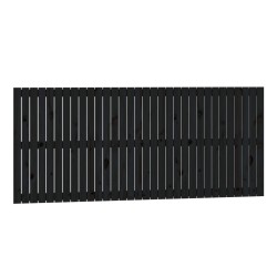 vidaXL Wand-Kopfteil Schwarz 204x3x90 cm Massivholz Kiefer