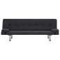 vidaXL Schlafsofa mit zwei Kissen Dunkelgrau Polyester vidaXL Schlafsofa mit zwei Kissen Dunkelgrau Polyester
