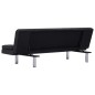 vidaXL Schlafsofa mit zwei Kissen Dunkelgrau Polyester vidaXL Schlafsofa mit zwei Kissen Dunkelgrau Polyester