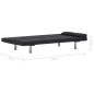 vidaXL Schlafsofa mit zwei Kissen Dunkelgrau Polyester vidaXL Schlafsofa mit zwei Kissen Dunkelgrau Polyester