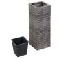 vidaXL Garten-Hochbeete 3-tlg. Poly Rattan Grau vidaXL Garten-Hochbeete 3-tlg. Poly Rattan Grau