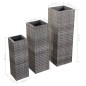 vidaXL Garten-Hochbeete 3-tlg. Poly Rattan Grau vidaXL Garten-Hochbeete 3-tlg. Poly Rattan Grau