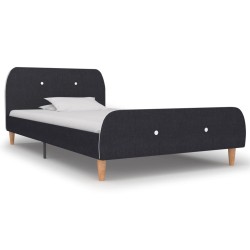 Bettgestell Dunkelgrau Stoff 90×200 cm