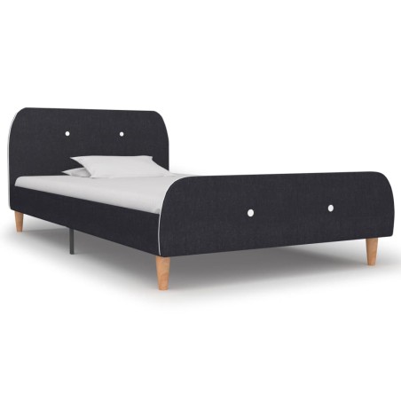 Bettgestell Dunkelgrau Stoff 90×200 cm