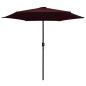 vidaXL Sonnenschirm mit Aluminium-Mast 270 x 246 cm Bordeauxrot vidaXL Sonnenschirm mit Aluminium-Mast 270 x 246 cm Bordeauxrot