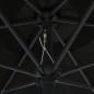 vidaXL Sonnenschirm mit LED-Leuchten & Aluminium-Mast 270 cm Schwarz vidaXL Sonnenschirm mit LED-Leuchten & Aluminium-Mast 270 cm Schwarz
