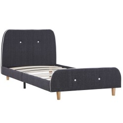 Bettgestell Dunkelgrau Stoff 90×200 cm