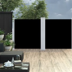 vidaXL Ausziehbare Seitenmarkise Schwarz 120 x 600 cm