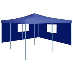 vidaXL Faltpavillon mit 2 Seitenwänden 5x5 m Blau