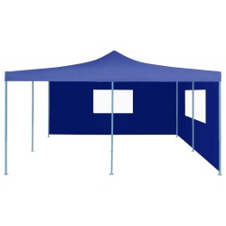 vidaXL Faltpavillon mit 2 Seitenwänden 5x5 m Blau