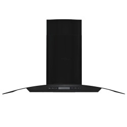vidaXL Dunstabzugshaube Wandmontage Edelstahl 756 m³/h 90 cm Schwarz