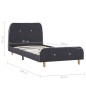 Bettgestell Dunkelgrau Stoff 90×200 cm Bettgestell Dunkelgrau Stoff 90×200 cm