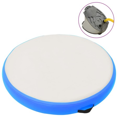 vidaXL Aufblasbare Gymnastikmatte mit Pumpe 100x100x15 cm PVC Blau