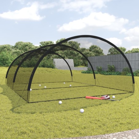 vidaXL Baseball-Schlagkäfig Schwarz 500x400x250 cm Polyester