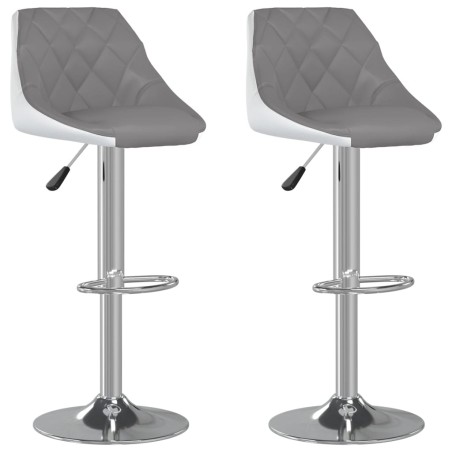 vidaXL Barhocker 2 Stk. Grau und Weiß Kunstleder