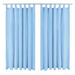 vidaXL Vorhänge Mikro-Satin 2 Stk. mit Schlaufen 140 x 225 cm Türkis