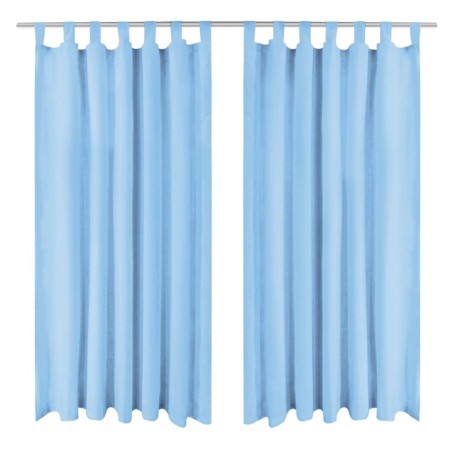 vidaXL Vorhänge Mikro-Satin 2 Stk. mit Schlaufen 140 x 225 cm Türkis