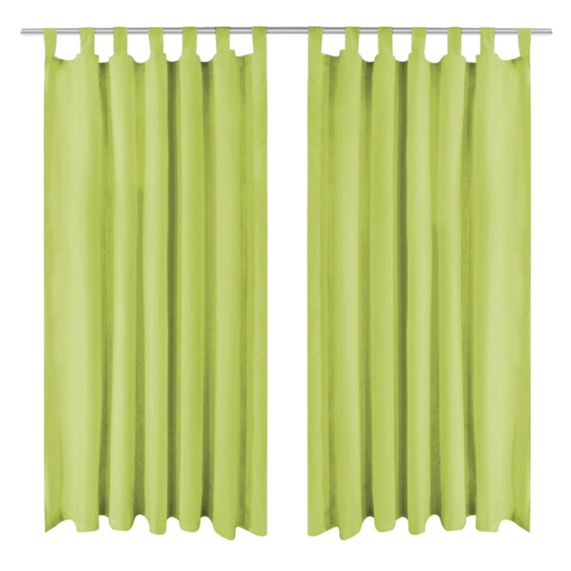 vidaXL Vorhänge Mikro-Satin 2 Stk. mit Schlaufen 140 x 175 cm Grün vidaXL Vorhänge Mikro-Satin 2 Stk. mit Schlaufen 140 x 175 cm Grün