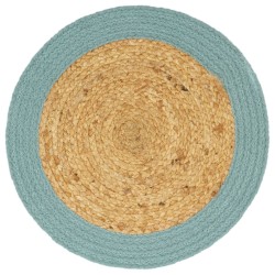 vidaXL Tischsets 6 Stk. Natur und Grün 38 cm Jute und Baumwolle 