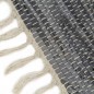 vidaXL Handgewebter Chindi-Teppich Leder 190x280 cm Grau vidaXL Handgewebter Chindi-Teppich Leder 190x280 cm Grau