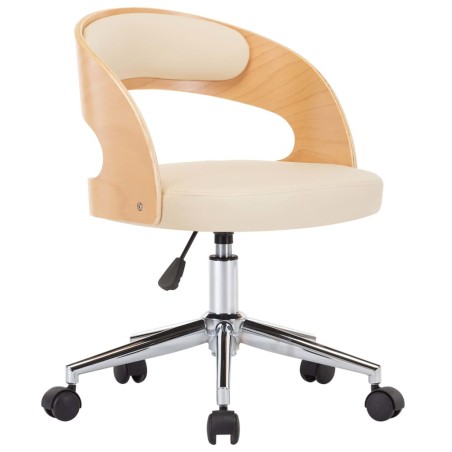 vidaXL Esszimmerstuhl Drehbar Creme Bugholz und Kunstleder 