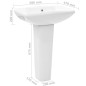 vidaXL Freistehendes Waschbecken mit Säule Keramik Weiß 580x470x200 mm vidaXL Freistehendes Waschbecken mit Säule Keramik Weiß 580x470x200 mm