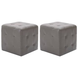 Nachttische 2 Stk. Grau 30×30×30 cm Kunstleder