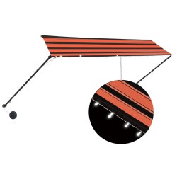 vidaXL Einziehbare Markise mit LED 350×150 cm Orange und Braun