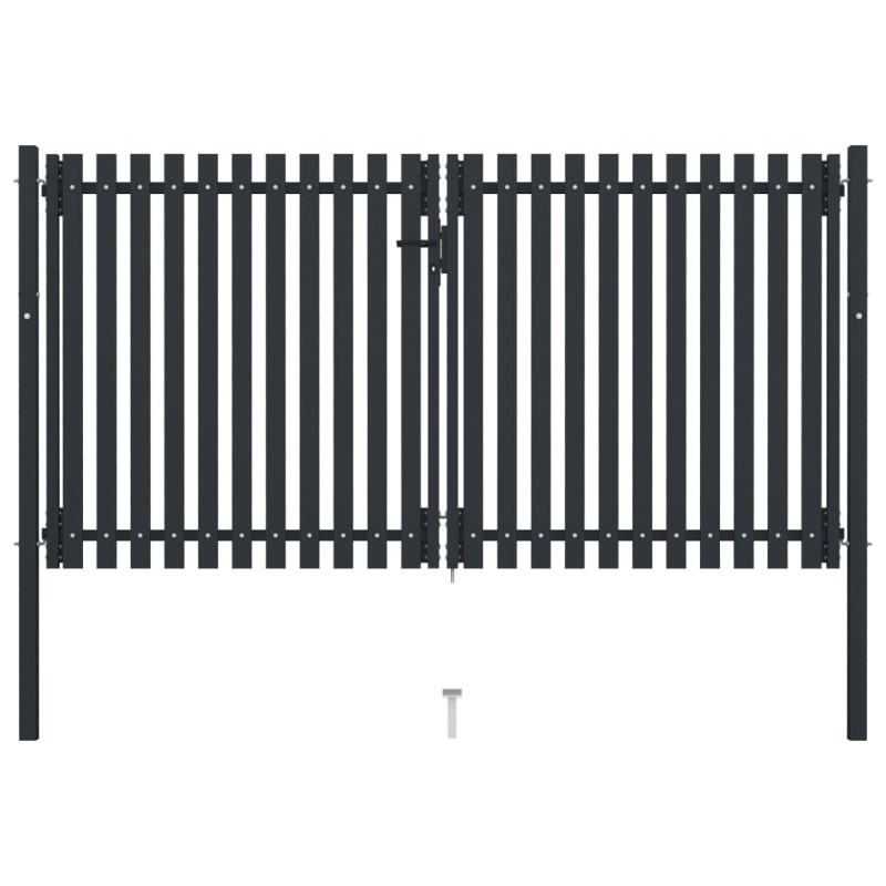 vidaXL Doppelflügel Zauntor Stahl 306x200 cm Anthrazit vidaXL Doppelflügel Zauntor Stahl 306x200 cm Anthrazit