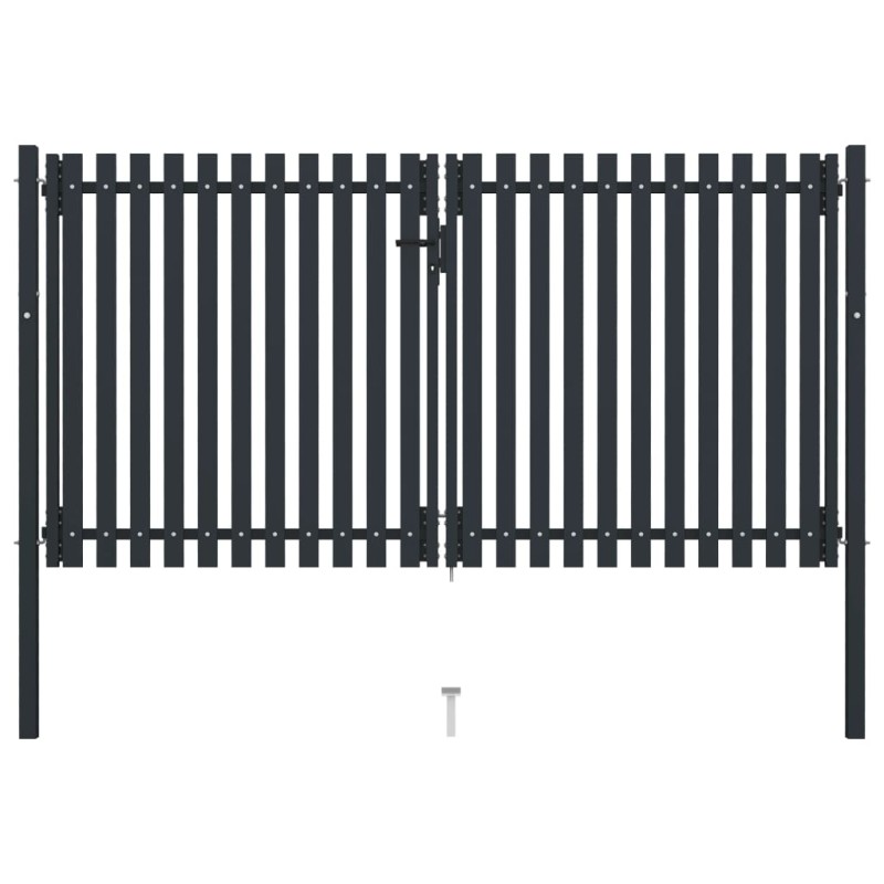 vidaXL Doppelflügel Zauntor Stahl 306x220 cm Anthrazit vidaXL Doppelflügel Zauntor Stahl 306x220 cm Anthrazit