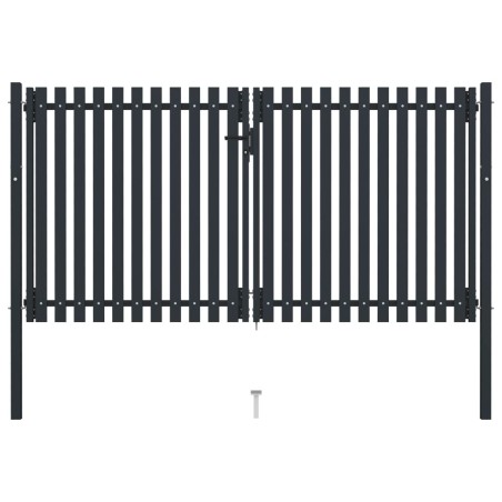 vidaXL Doppelflügel Zauntor Stahl 306x220 cm Anthrazit