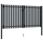 vidaXL Doppelflügel Zauntor Stahl 306x220 cm Anthrazit vidaXL Doppelflügel Zauntor Stahl 306x220 cm Anthrazit