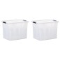 vidaXL Aufbewahrungsboxen mit Deckeln 2 Stk. Transparent 55 L vidaXL Aufbewahrungsboxen mit Deckeln 2 Stk. Transparent 55 L
