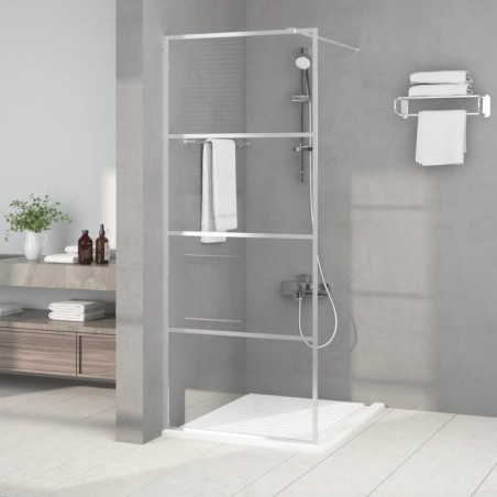 vidaXL Duschwand für Walk-In Dusche Silber 80x195 cm ESG-Glas Klar