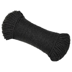 vidaXL Arbeitsseil Schwarz 6 mm 500 m Polypropylen