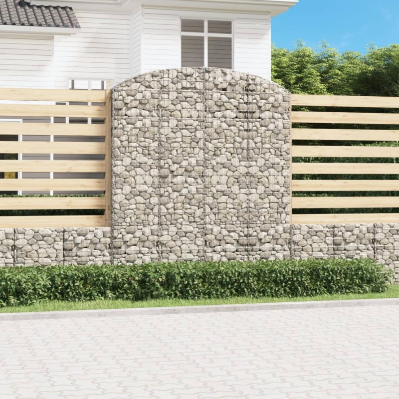 vidaXL Gabione mit Hochbogen 200x30x220/240 cm Verzinktes Eisen vidaXL Gabione mit Hochbogen 200x30x220/240 cm Verzinktes Eisen