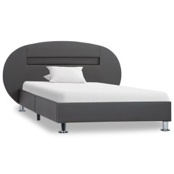 Bettgestell mit LED Schwarz Kunstleder 90x200 cm