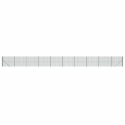 vidaXL Maschendrahtzaun mit Bodenhülsen Grün 2,2x25 m